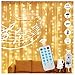Produktbild LED Lichtervorhang 3m x 3m, USB Lichterkettenvorhang Wasserfest 8 Modi Lichterkette für Partydekoration Schlafzimmer Hochzeit Geburtstag Garten Fenster Innen und außen Deko