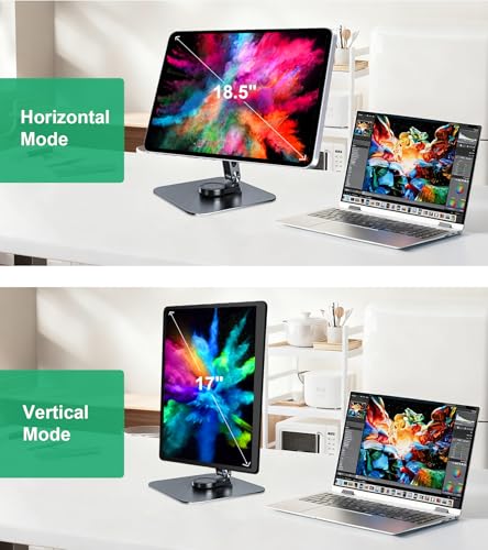 Image of Portable Monitor Stand VESA 75x75mm Holes M4 Anti-loss Screws, Aluminum Alloy Base, Fits 7 inch to 18.5 inch Inch Small Monitors, Black Desk Mount (Not Fits100x100mm)