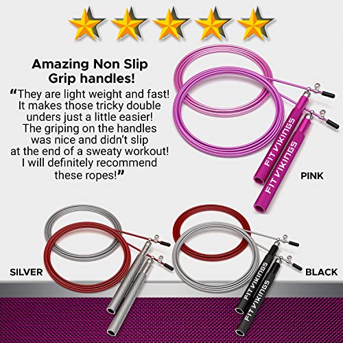 Jump Rope with 2 Adjustable Speed Rope Cables - Weighted - Skipping Rope for Men, Women and Kids - Jumping Rope for CrossFit, Boxing, MMA, Fitness Workout, Cardio Exercise - Professional Jump Ropes