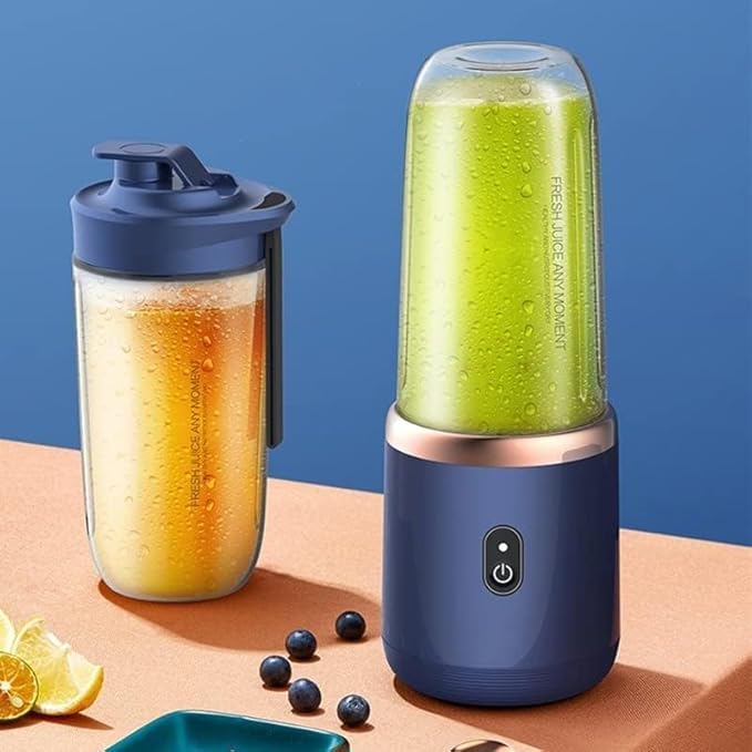 Image of Portable Juicer with Shaker Juicer, Safety Sensor 6 Blade USB Rechargeable Blender Bottle Machine for Fruit Blender, Protein Shaker Bottle, Sports, Travel, Gym (Multicolor)