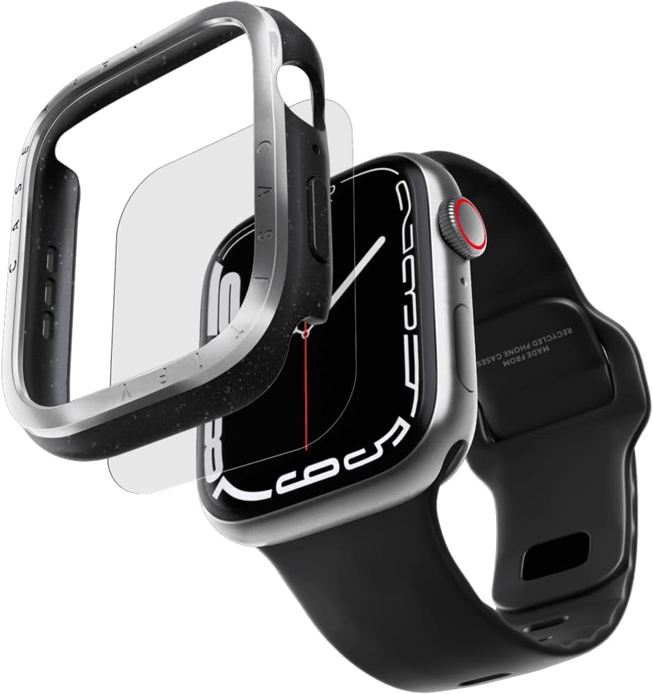 CASETiFY Impact Watch Case [Brushed Aluminium Bezel] Compatible with Apple Watch Series 10-46mm - Silver