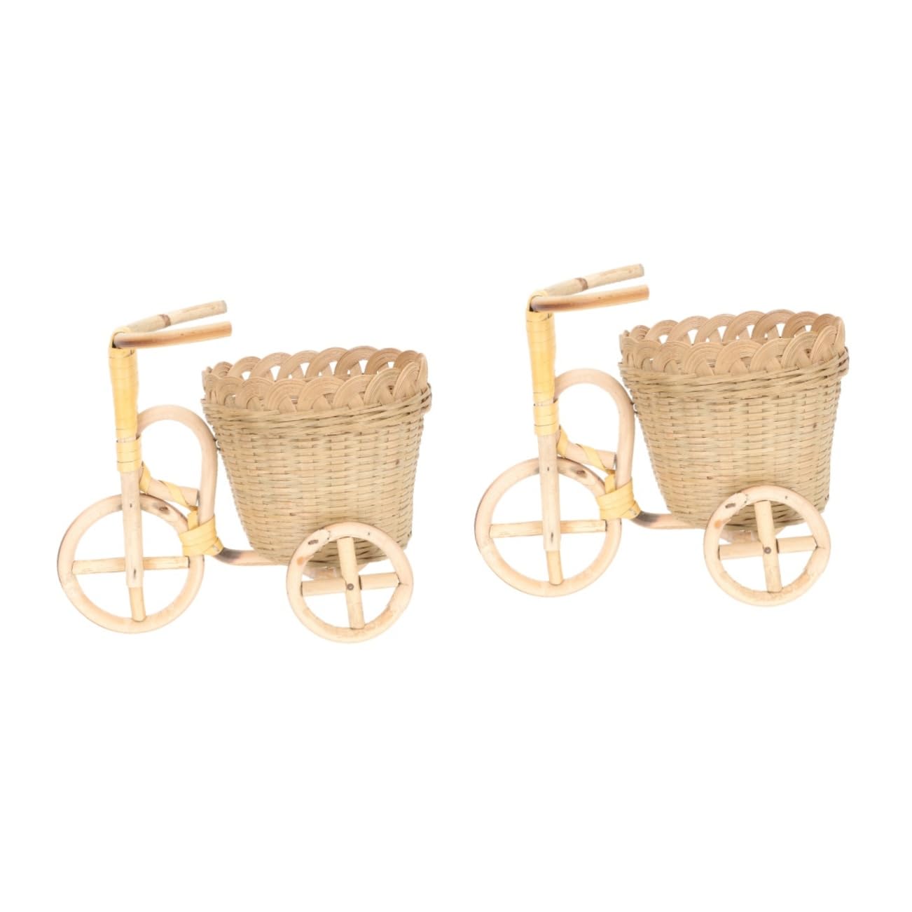 ABOOFAN 2 Stück Woven Pen Tricycle Organizer aus Natürlichem Dekorative Aufbewahrungskorb für Blumen Stifte und Kleine Gegenstände für Rustikale und Moderne Einrichtungsstile
