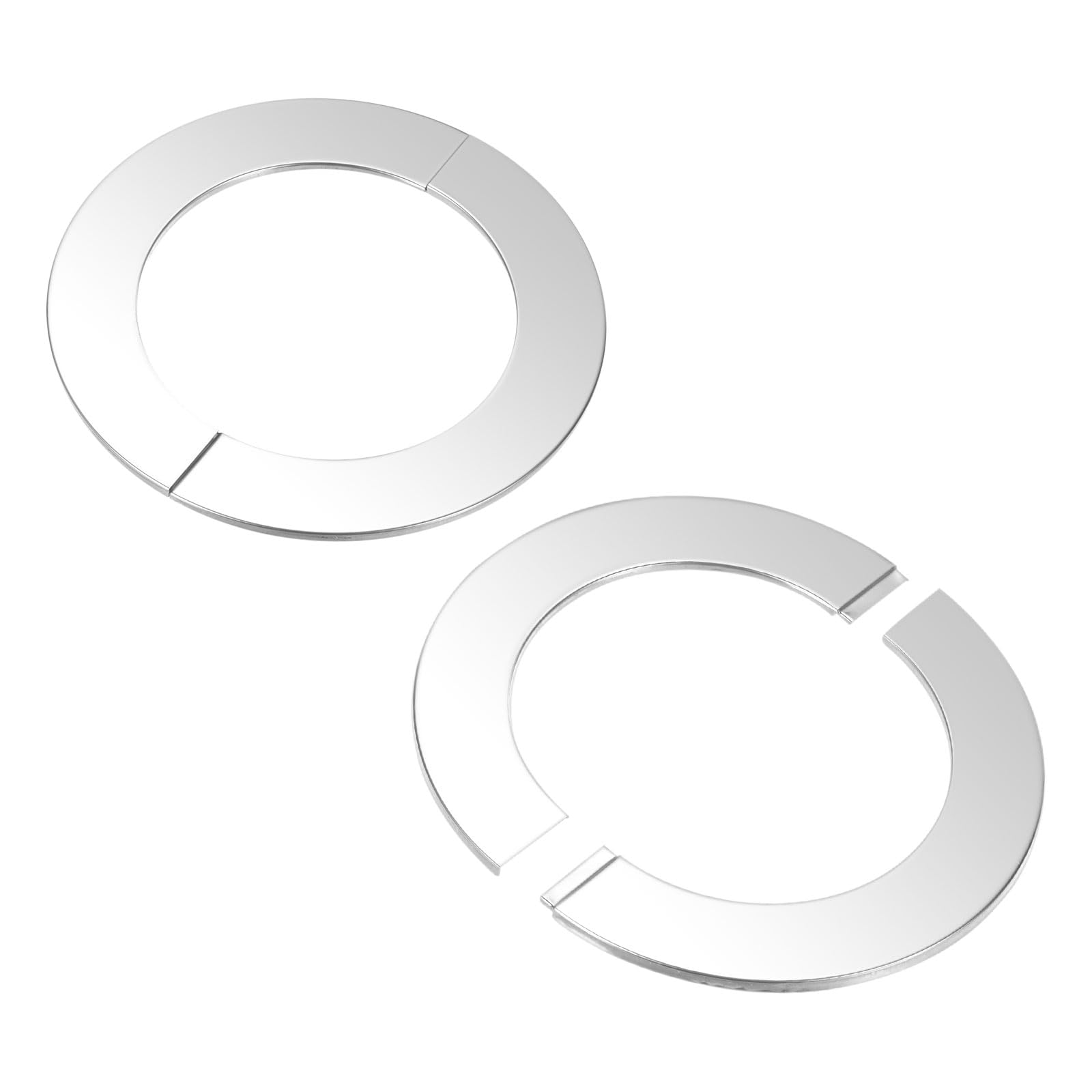 M METERXITY 2-Pack Wall Split Flange, for 3.9 Inch/100mm OD Pipe 304 Stainless Steel Escutcheon Plate Round Self-Adhesive Plumbing Cover Plates for Water Pipe/Faucet