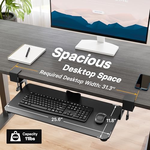 Image of BONTEC Under Desk Keyboard Tray, Pull-Out Keyboard & Mouse Platform