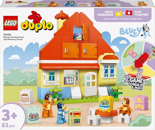 DUPLO Bluey: Casa della Famiglia Bluey con Gioco di Memoria - Giochi Educativi con 3 Personaggi, Casetta con Finestre Apribili e Gioco da Tavolo - Regalo per Bambine e Bambini 3+ Anni - 10459 - Lego - Immagine 8