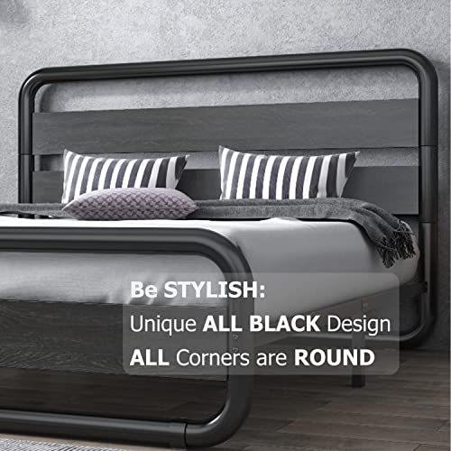 SHA-CERLIN-King-Size-Platform-Bed-Frame-with-Wooden-Headboard-and-Footboard-Heavy-Duty-Metal-Bed-Frame-with-10-Under-Bed-Storage-Noise-Free-No-Box-Spring-Needed-Black