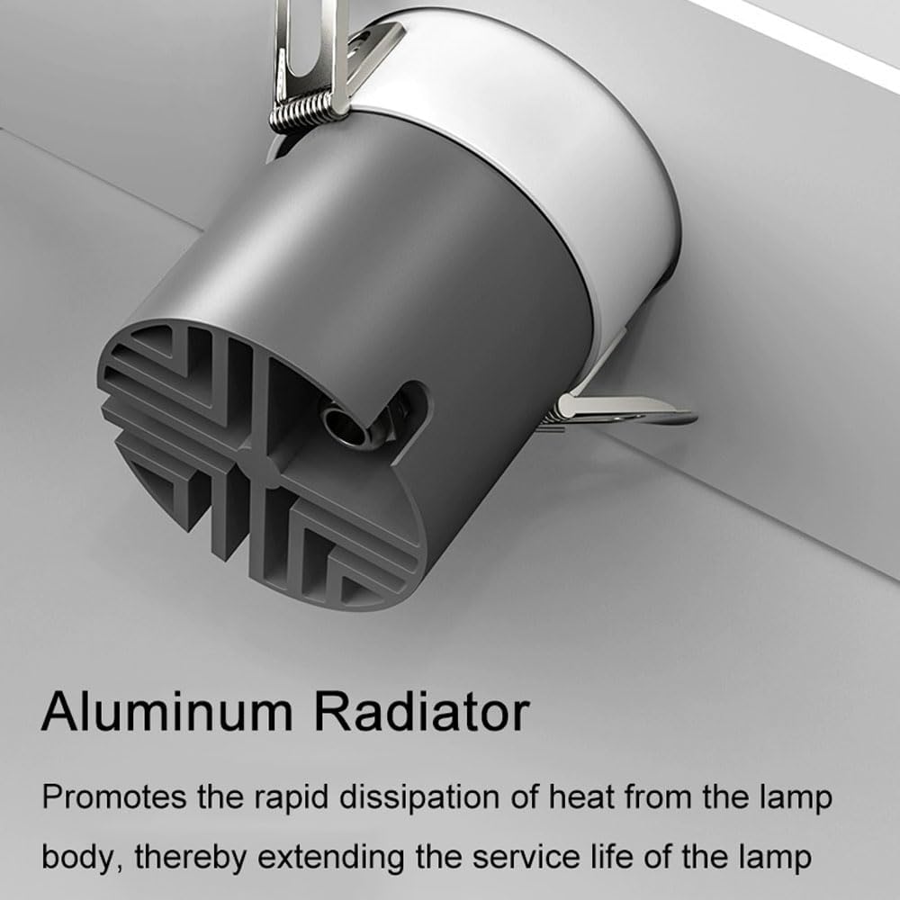 7W Aisle Deep Cup Downlight, 3000K-6000K Dimmable LED Ceiling Lights, LED Recessed Lighting Downlight, IP65 Waterproof Spotlight for Restaurant Kitchen Bathroom 6 Pcs