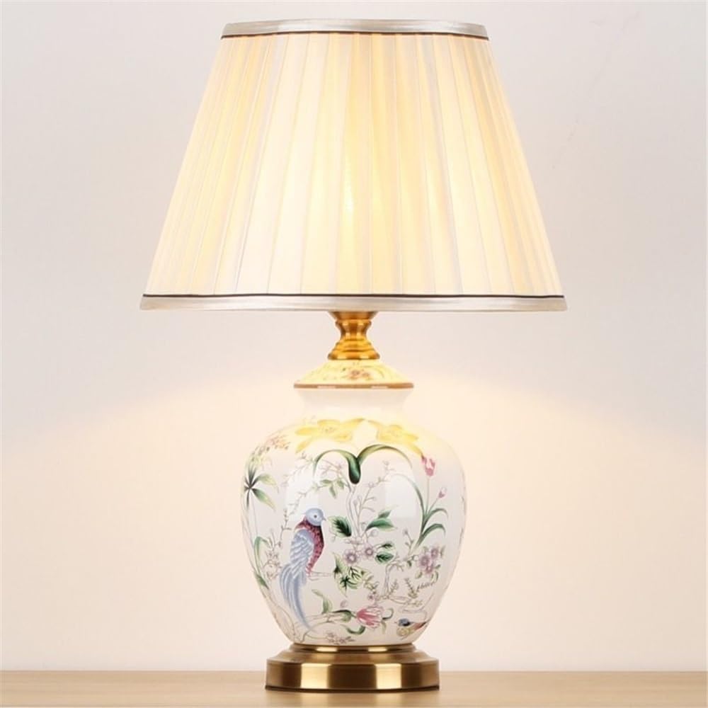 Affascinante Lampada da tavolo in ceramica retrò for studio, soggiorno, comodino semplice, camera da letto Arredamento per la casa(Piccolo)