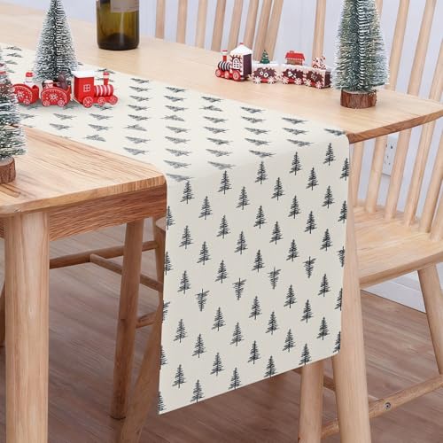 Schwarz Bäume Weihnachten Tischläufer, Modernes Weihnachten...