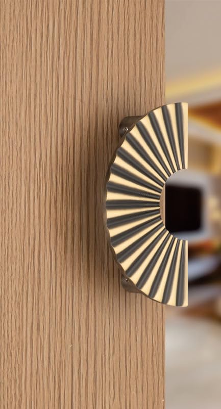 Image of COMPASS Brass 6-inch Round Shape Door Handle for Main Door and Pull-Push Handle of Home /Hotel /Office Door Hardware for Single and Double Door,RPH-103 - Pack of 1 Set (Brass Antique)