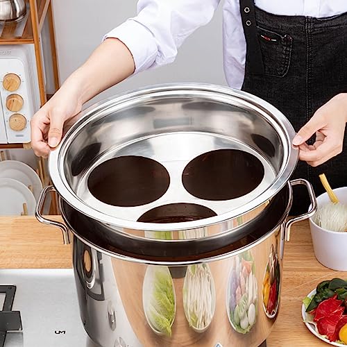Olla de pasta con cesta coladora de inserción, herramienta de cocina de acero inoxidable para el hogar, cocina y restaurante, diseño eficiente de 3/4/5 agujeros
