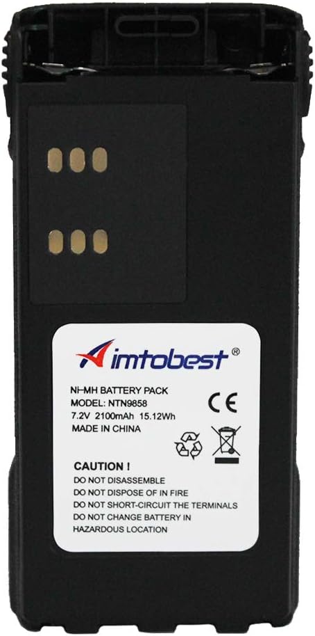 NTN9858 NTN9858C 2100mAh Ni-MH Battery Compatible for Motorola Radio XTS2500 XTS1500 PR1500 MT1500 NTN9815 (OEM Without IMPRES funtion)