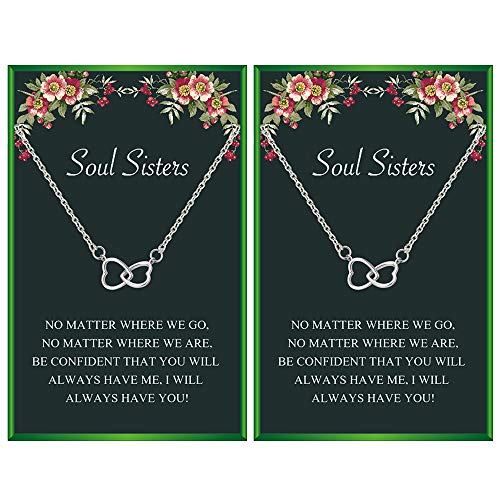 Your Always Charm Friendship Necklaces for 2 Women Matching BFF Necklace Set with Card Best Friend Sister Gifts Women Friendship Day Jewelry