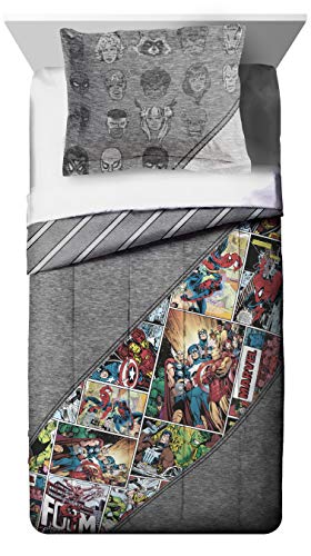 Jay Franco Marvel Comics 80Th Anniversary Twin Comforter & Sham Set - Super Soft Kids Reversible Bedding - Fade Resistant Microfiber (Official Marvel Product) #TOP1