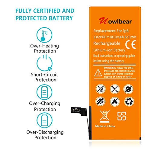 Uowlbear Replacement Iphone 6 Battery For Iphone 6 A1586 A1589 A1549 With Tools Kit -1810Mah 3 Year Warranty #TOP2