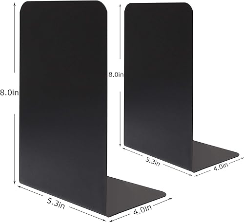 Miniatura 2 de 6 sujetalibros de metal de 8 pulgadas, resistentes extremos de libros y organizador de escritorio, tapón de libro para libros, películas, CD, 3