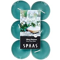Spaas 12 maxi lumini profumati, Cera di paraffina, tazza in alluminio, Rosso vero., D 58 mm x H 24 mm