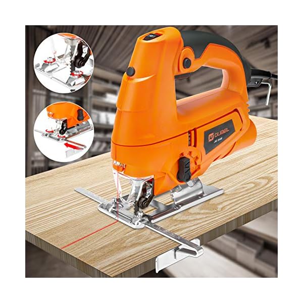 Oubel Stichsäge 800W mit 10pcs HCS Sägeblätter, 3000SPM, mit Laserführung, -45 °bis 45° Schnittwinkel, 4 Orbital und… – Bild 8