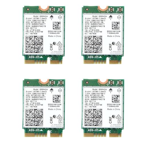 ISTOVO 4X 9560NGW Tarjeta WiFi 1730Mbps Inalámbrico AC 9560 Banda Dual 2.4G+5G Bluetooth 5.0 802.11Ac M.2 CNVI Adaptador Inalámbrico 9560NGW