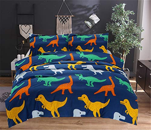 FANSU 3D Parure de Lit Housse de Couette 2/3 pièces Impression Microfibre Hypoallergique avec Fermeture éclair Taies d'oreiller (Dinosaure) (150 *...
