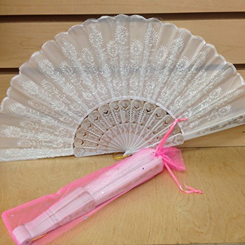 12 Sparkle Pink Organza Bag for Hand Fan Wedding Party Favor(FANS NOT INCLUDED) / Folding Fan Bags/BAGS ONLY / 3