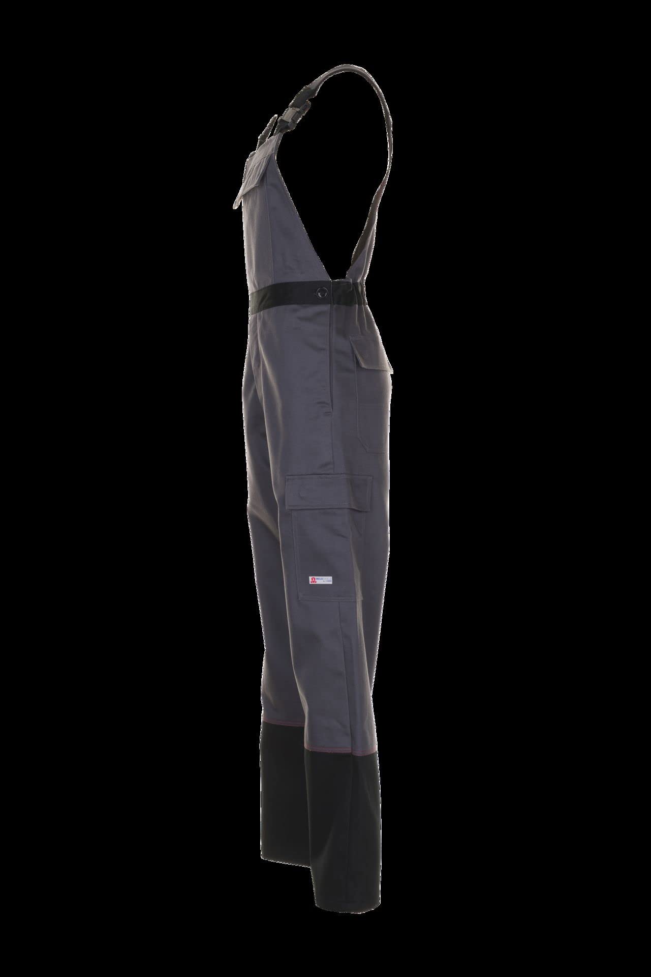 Planam 5530 Weld Shield Latzhose - Farbe: Grau/Schwarz - Größe: 64