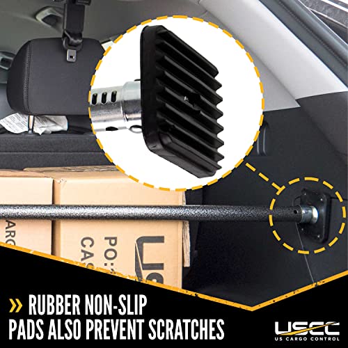 Image of US Cargo Control Ratcheting Cargo Bars for Pickup Truck Bed (126-Pack), 40 inch to 70 inch Adjustable Load Locks for Pickup Trucks, SUV, Minivan, & Small Trailers, Truck Bed Divider with Rubber Non-Slip Pads