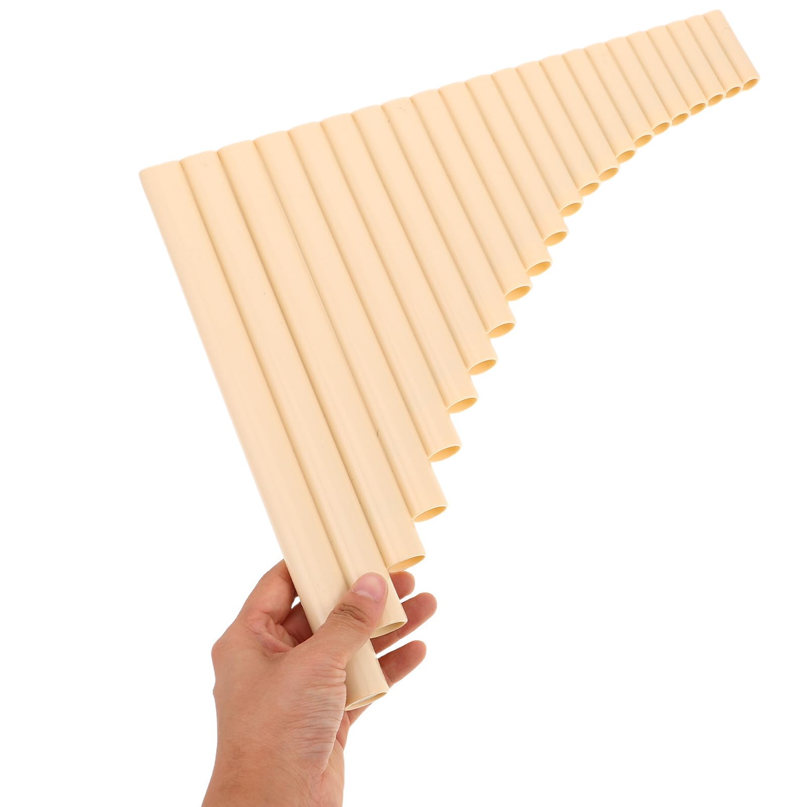 Traditionelle Panflöte in Beige in G-dur mit 22 Pfeifen aus Kunststoff Vielseitig für Anfänger und Profis Geeignet für Bühnenauftritte und Volksmusik