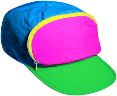 Riñonera de nailon Gorra de los años 8090 para hombre Gorra retro para mujer Bolsillo con cremallera, Verde neón, rosa neón, amarillo neón, azul