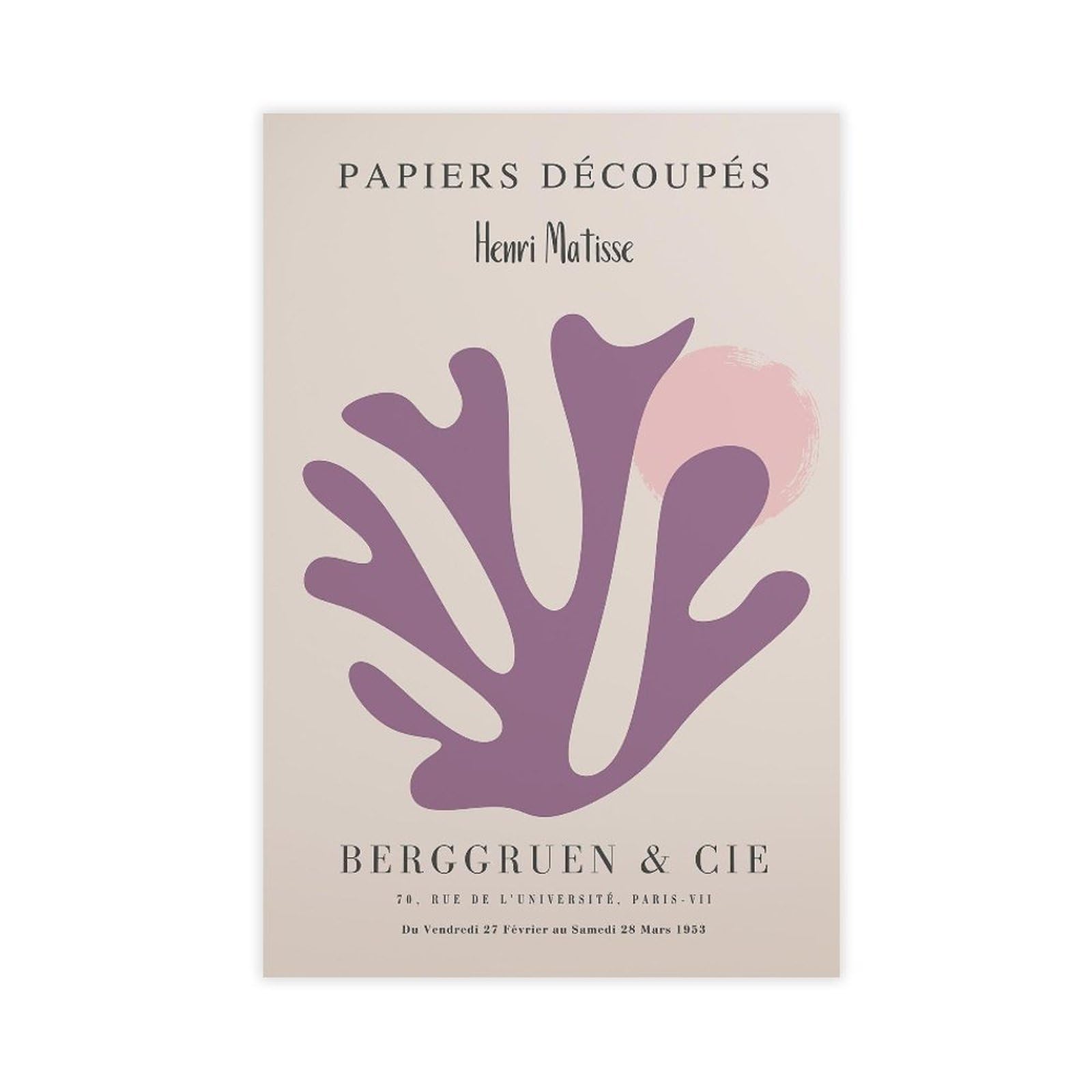 Heyanm Henri Matisse Papiers Decoupes Print Canvas Poster Wall Art Paintings For Living Room Bedroom Decoration Unframe 12X18inch