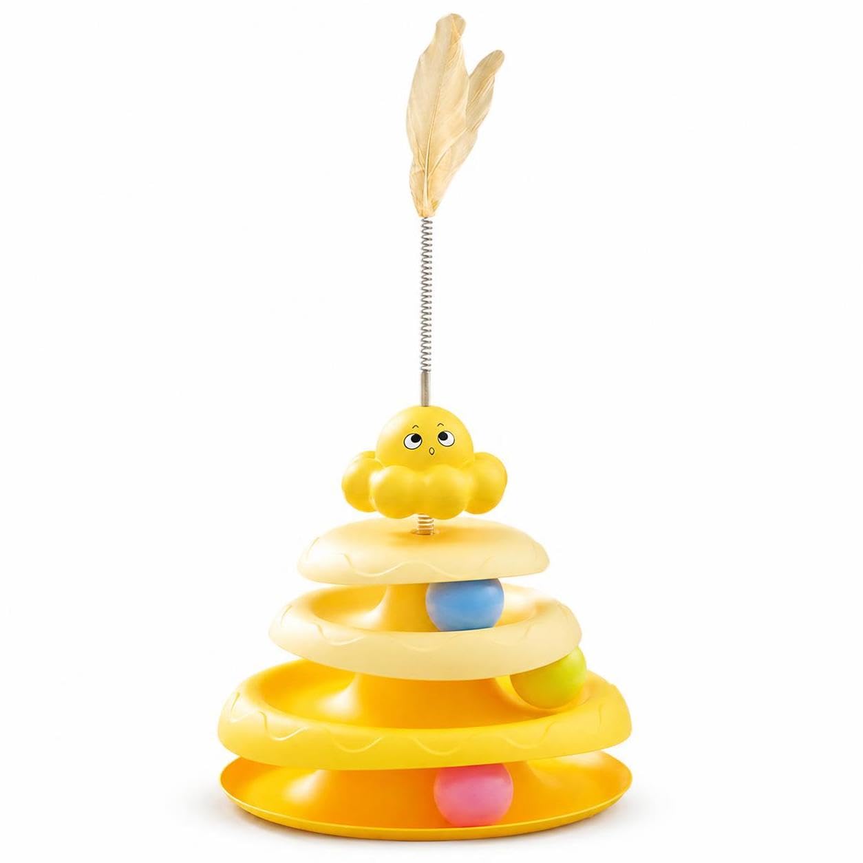 JWQFBC Automatic Toy, Metal Components, Interactive Engagement, Solo Activity, Environment Enrichment, Includes Toy, Yellow, style to 1