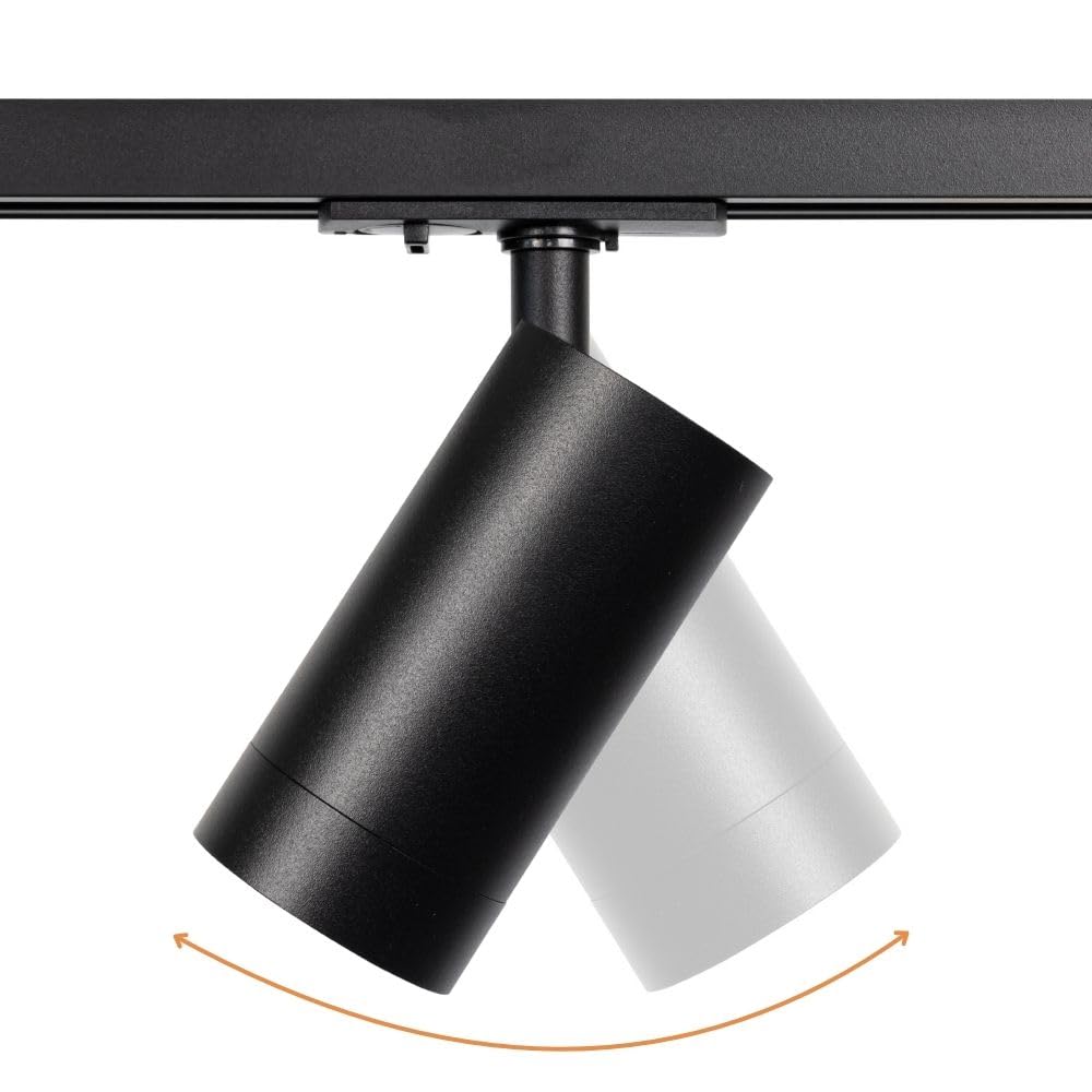 Qub Focus III Monophasé Luminaire Plafonnier LED – 600cm - 4x Viror Mesh Spots & 2x Suspensions - 1x 3m Barre de Spot Plafond – I-Form - Plafonnier intérieur Noir – Spots et Rails de Spots