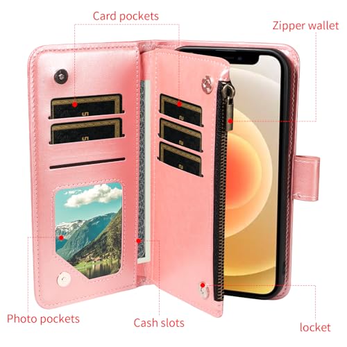 Coque iPhone 12 Mini fleur avec porte-carte pour des sorties légères - 3