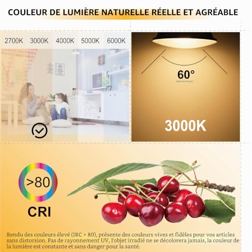 Ampoule LED E27 PAR38 18W pour remplacer halogène 120W sans scintillement lot de 2 - 3
