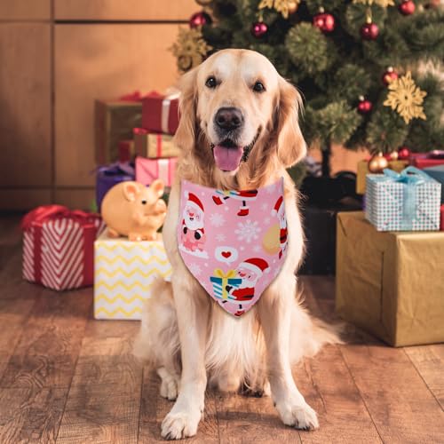 4 peças de bandanas de Natal, fofo Papai Noel, boneco de neve, flocos de neve, cachecol triangular,