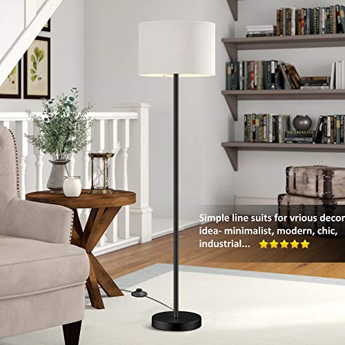 image for TOBUSA LED Floor Lamp Simple Design, Modern Standing Lamp with Shade,T