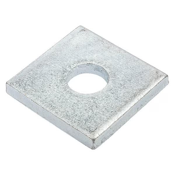 Square Washer, Fits Bolt Size 5/8 in Low Carbon Steel, Zinc Plated Finish