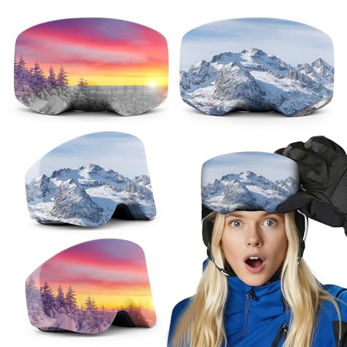 Alitree 2er Set Skibrillen Schutz Überzug, Goggle Schutz Cover, Skibrillenschutz Überzug, aus Mikrofaser, (One Size), vor Kratzern & Staub, Skibrille Schutzhülle, für Ski & Snowboard, Après-Ski