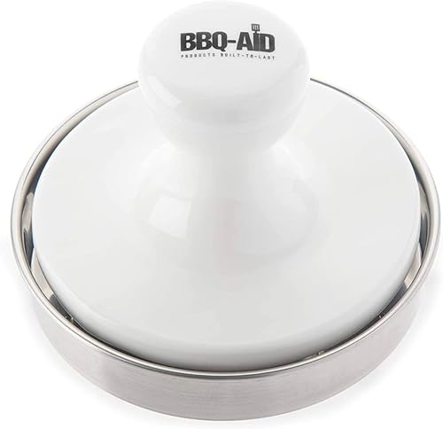 Miniatura 2 de BBQ-Aid Prensa de hamburguesas de porcelana de 5 pulgadas, redonda para asar de manera uniforme, hamburguesas rellenas, máquina de hamburguesas