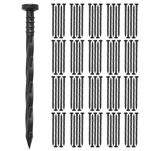 Gardzen 100 pcs Landscape Edging Anchoring Spikes, 6 inches Yard