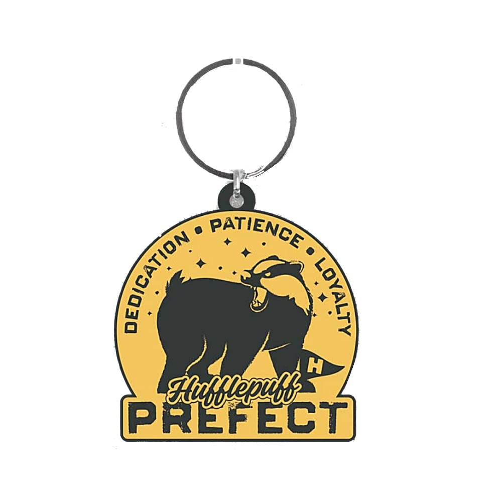 Harry Potter Men's Yellow/Black Hufflepuff Rubber Keyring (One Size) ()