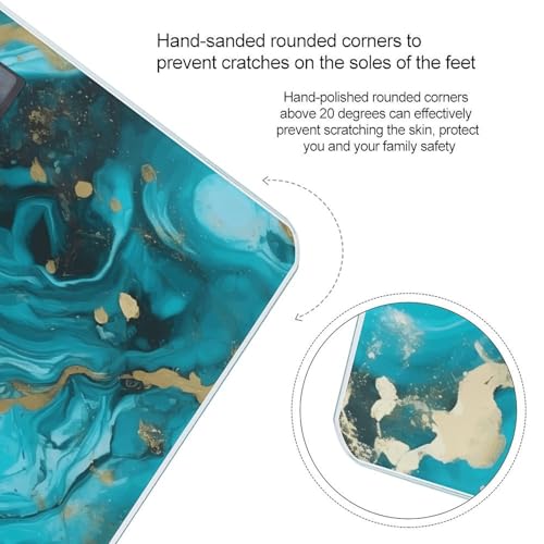 Báscula Digital de Baño Azul Turquesa Diseño Mármol miniatura 4