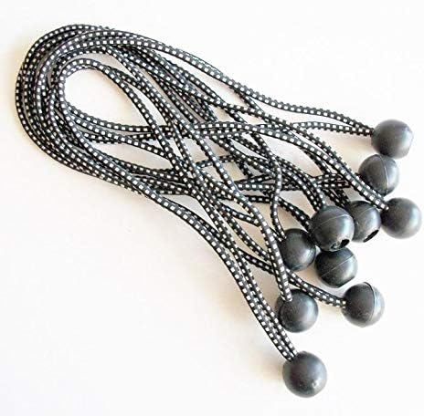 13" Heavy Duty Premium Black Ball Bungee Bungees 25 pcs for Tarps Canopy