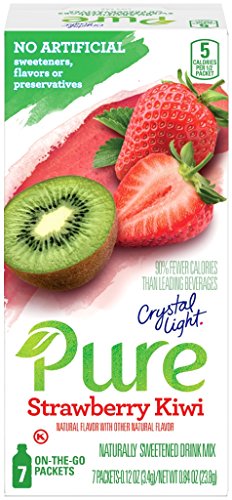 Crystal Light Pure Strawberry Kiwi Drink Mix (84 Packets, 12 Boxes of 7)