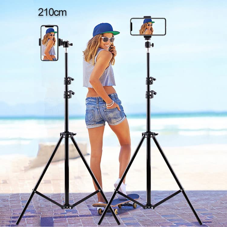 Webilla Lightweight & Portable Portable 7 Feet (84 Inch) Long Tripod Stand with Adjustable Mobile Clip Holder for All Mobiles & Cameras Tripod