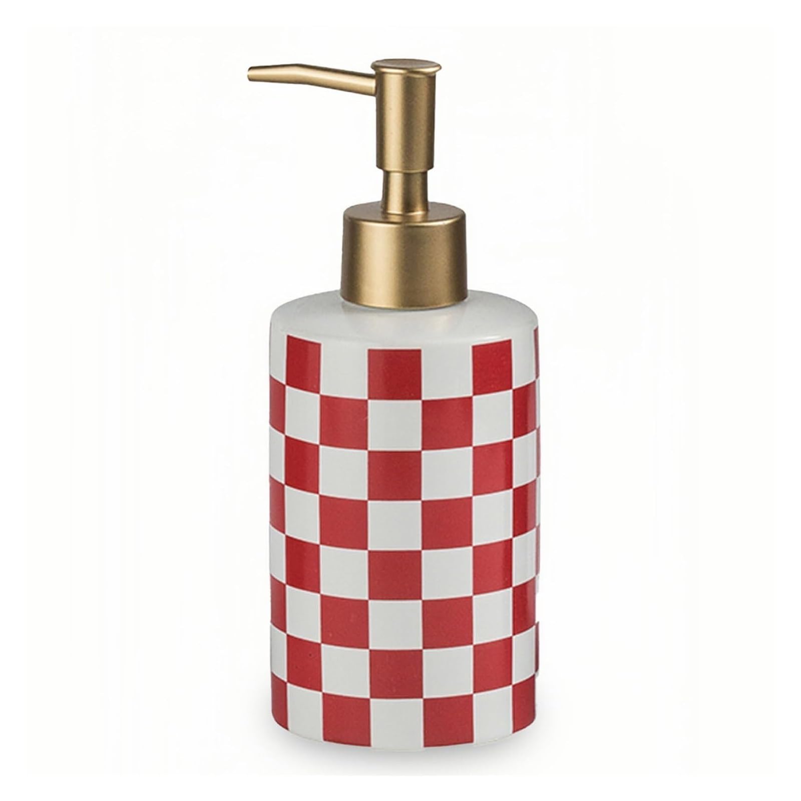 Dish Ceramic Soap Dispenser With Pump Refillable Lotion for Bathroom Bathroom Stuff(Red)