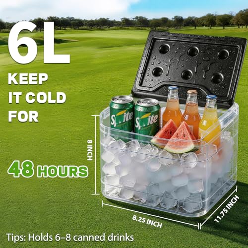 Golf Cart Cooler Mount, 48H Insulated Golf Cart Ice Chest, Portable Golf Cooler Mount Compatible with Yamaha Club Car EZGO, Replaces OEM 102588101 103886801 | Perfect Father's Day Gifts — view 5