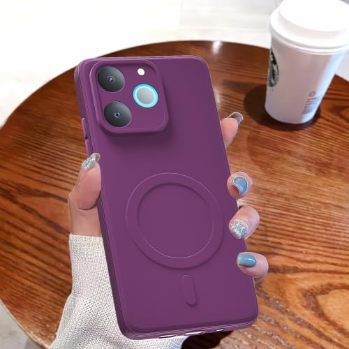 Image of Pikkme Back Cover for Realme P4 Lite 4G Soft Matte Silicone Mag-Safe Design (Mag-Safe Not Support) Camera Protection | Slim Fit Bumper Cover (Purple)