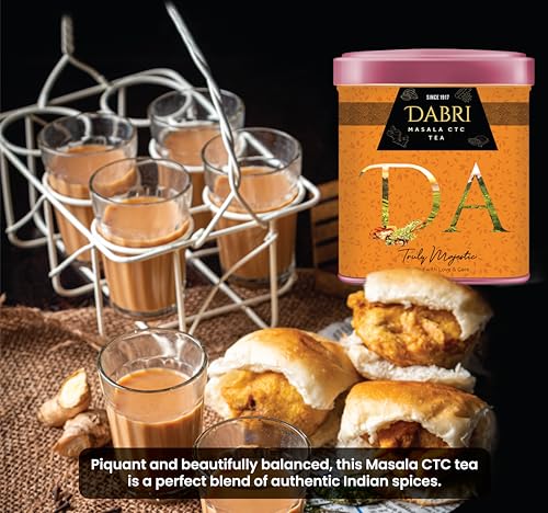 Image of Dabri Masala Chai Patti Powder 160gm Tea Combo|Pack of 2 x 80g Each Tin Box|Premium Chai with Natural Spices|Natural & Aromatic Blend|Masala Kadak Chai Patti|Boosts Immunity & Increases Energy Levels
