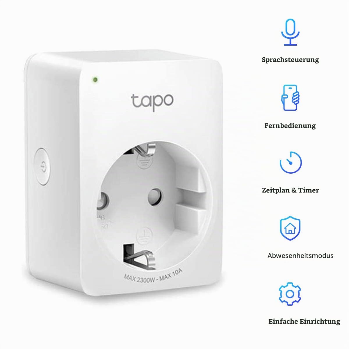TP-Link Tapo P300 Steckdosenleiste mit 2 USB-Anschlüsse & 1 Type C-Anschlüsse & WLAN Smart Steckdose